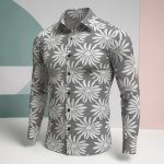 Men’s Premium Floral Print Casual Shirt – Charcoal Grey