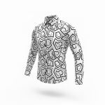 Men’s Geometric Printed Cotton Blend Casual Shirt